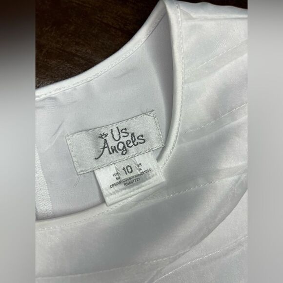 Us Angels white sheer/embellished formal dress sz 10 - Picture 3 of 9